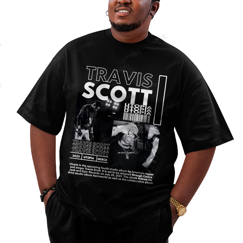 Camiseta Plus Size Algodão Travis Scott Utopia 2023
