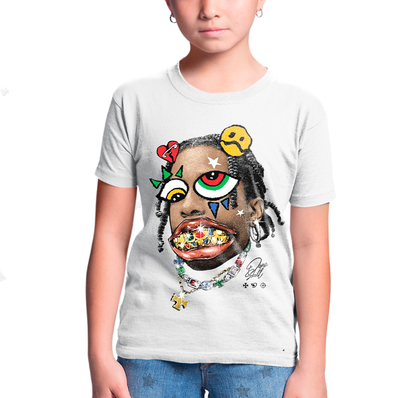 Camiseta Infantil Algodão Travis Scott Dentes de Ouro