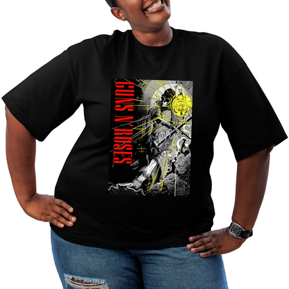 Camiseta Plus Size Roses Banda Caveira