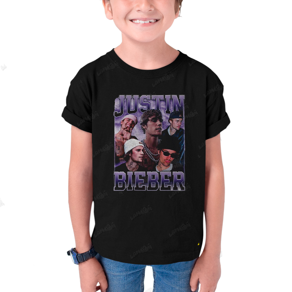 Camiseta Infantil Algodão Justin Bieber 2025
