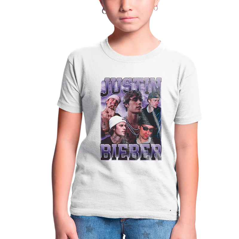 Camiseta Infantil Algodão Justin Bieber 2025