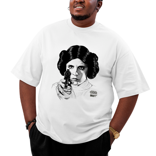 Camiseta Plus Size Princesa Leia Star Gun