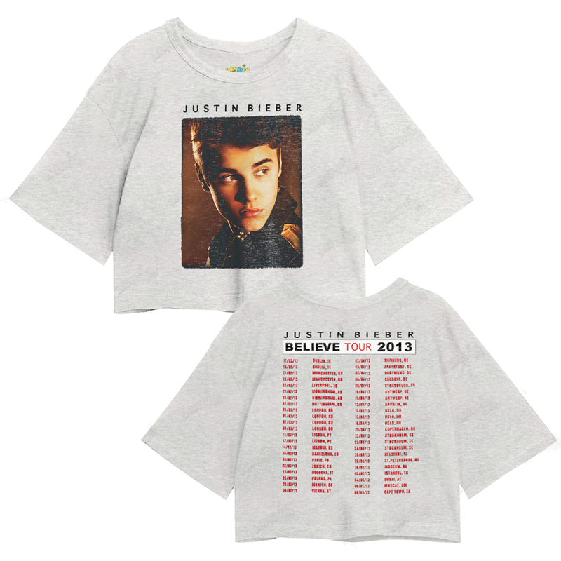 Cropped Oversized Algodão Justin Bieber Believe Tour 2013 FC