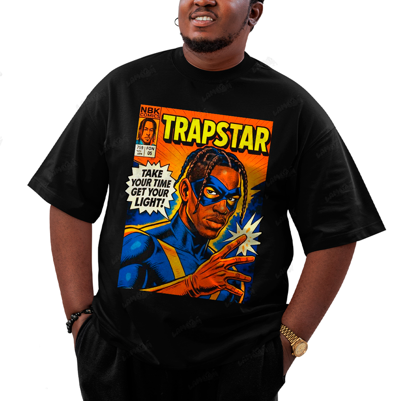 Camiseta Plus Size Algodão Travis Scott Trapstar Comics