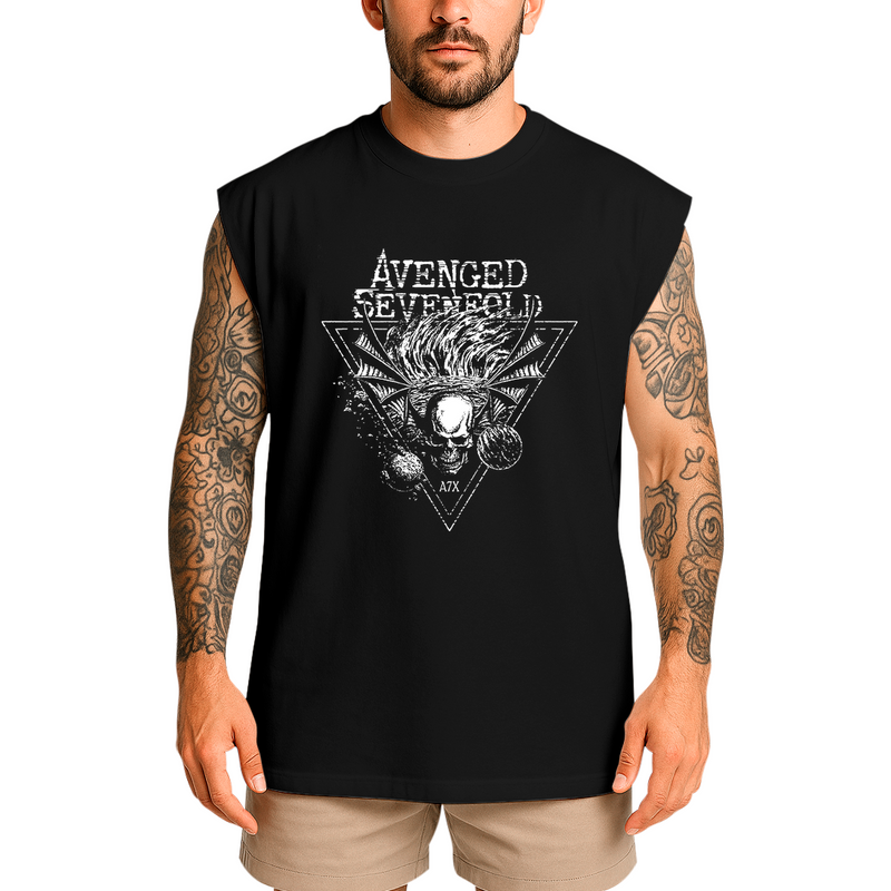 Regata Oversized Avenged Seven Fold Caveira Planetas