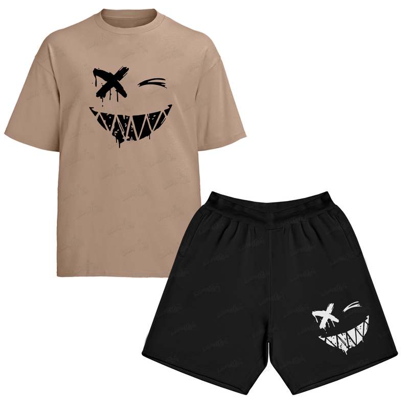 Kit Camiseta e Bermuda Tactel Sorriso X