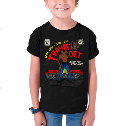Camiseta Infantil Algodão Travis Scott Wish You Were Here
