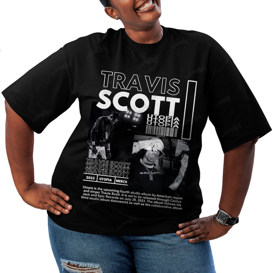 Camiseta Plus Size Algodão Travis Scott Utopia 2023