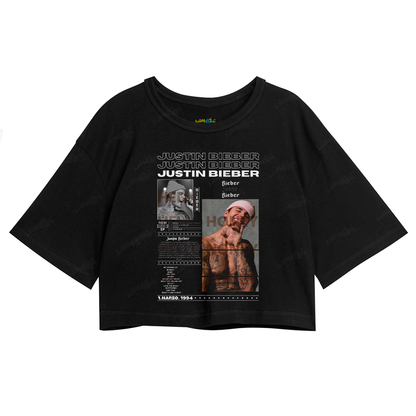 Cropped Oversized Algodão Justin Bieber New Ep