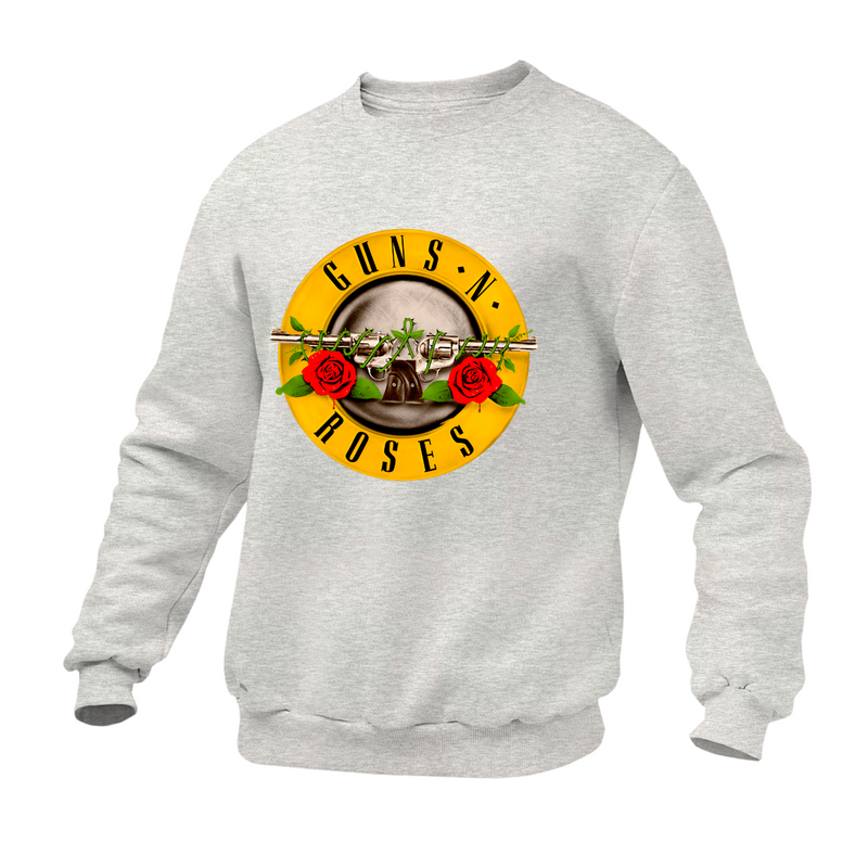 Moletom Gola Redonda Roses Banda Logo Vintage