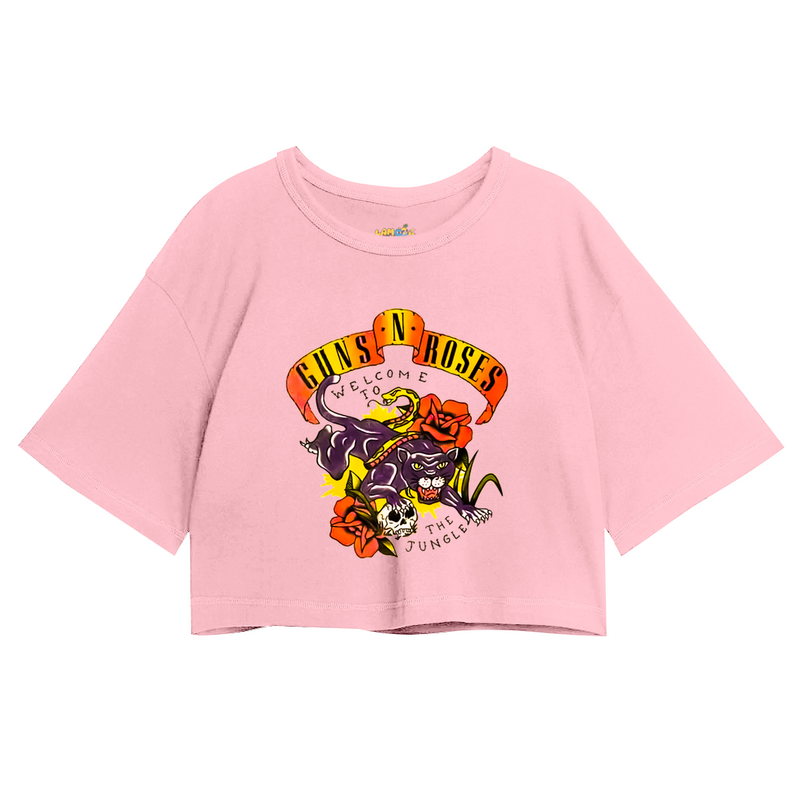 Cropped Oversized Roses Banda Welcome To The Jungle