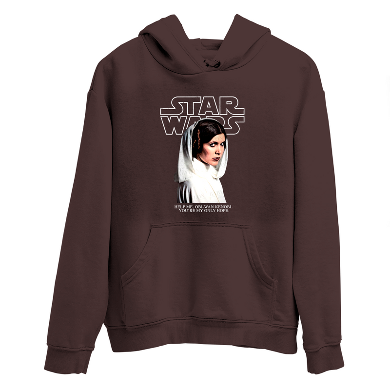 Moletom Canguru Princesa Leia Star Help Me