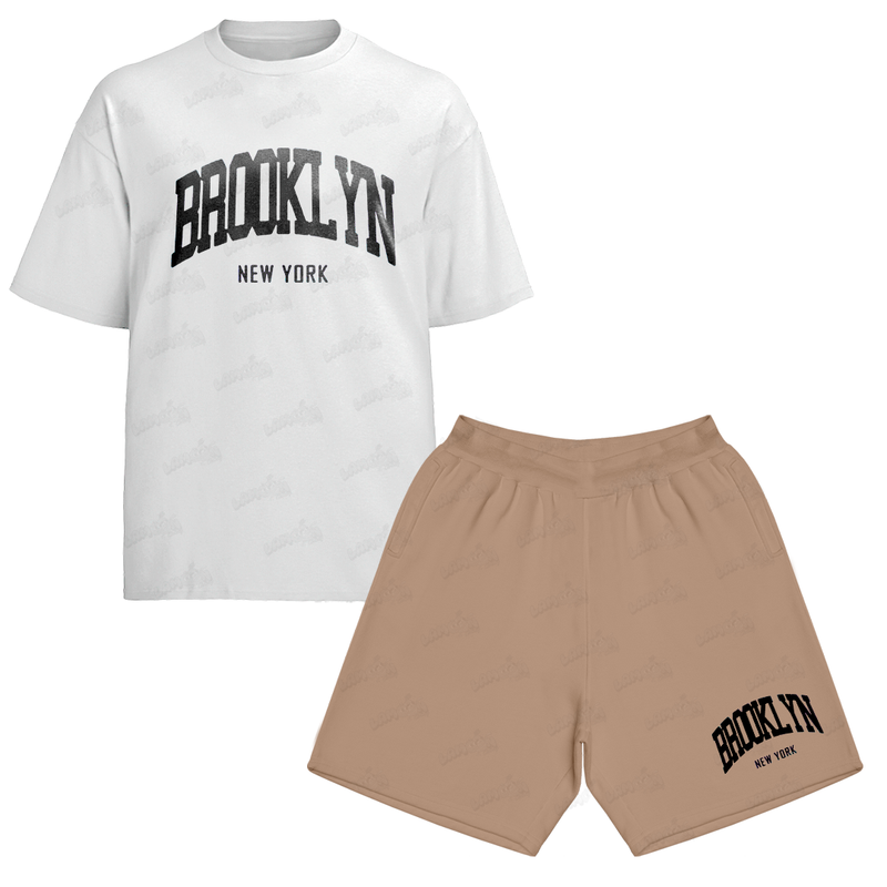 Kit Camiseta e Bermuda Moletom Brooklyn New York
