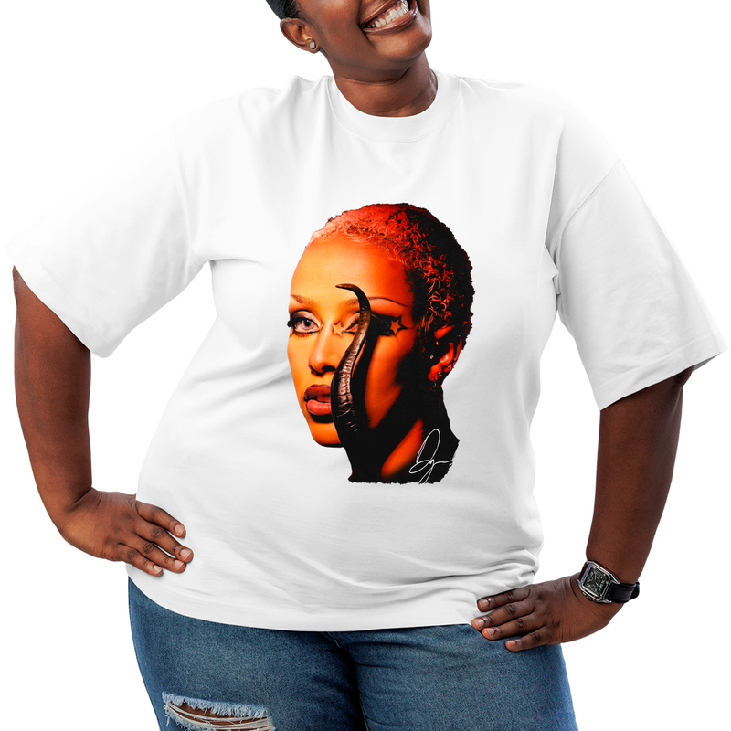 Camiseta Plus Size Doja Cat Rosto Star
