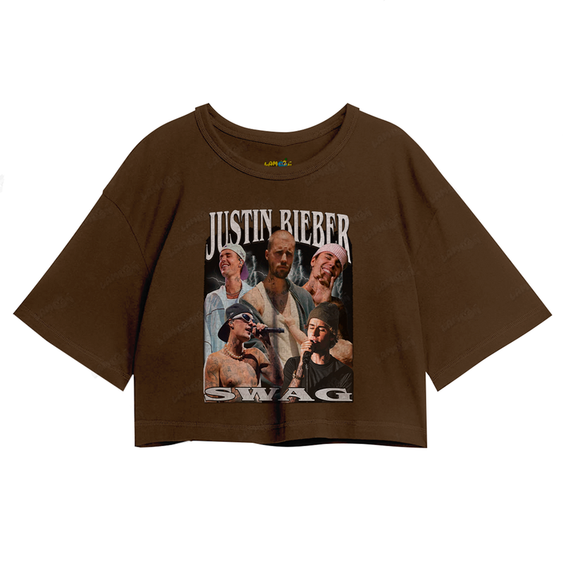 Cropped Oversized Algodão Justin Bieber Swag