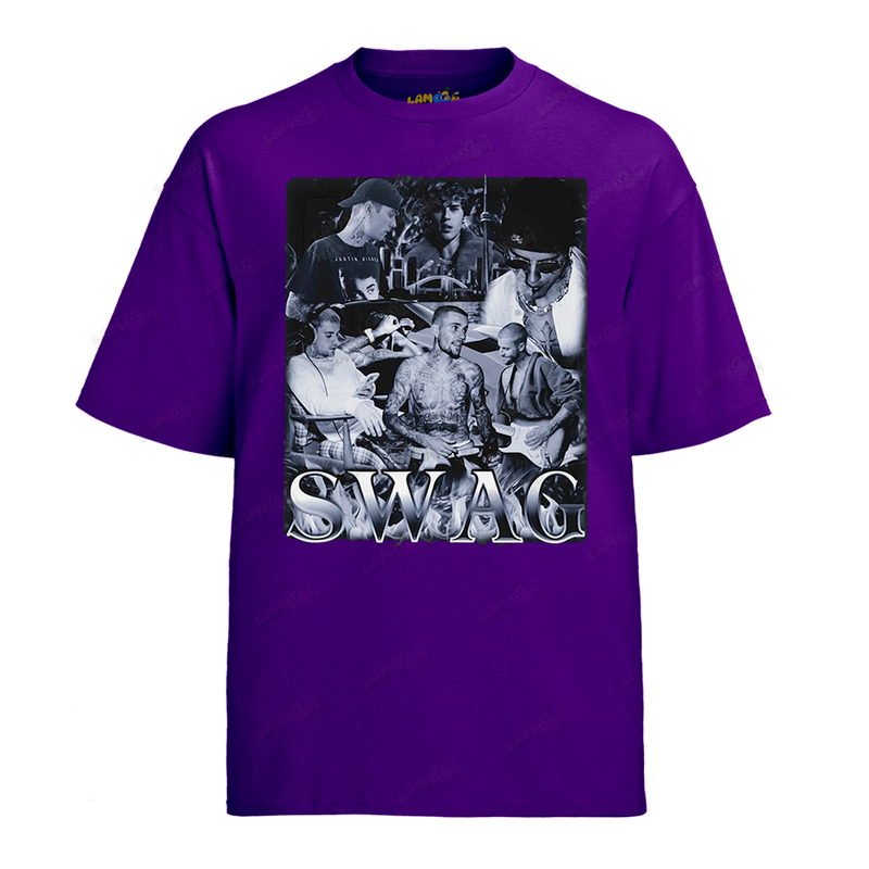 Camiseta Algodão Justin Bieber Swag Black White