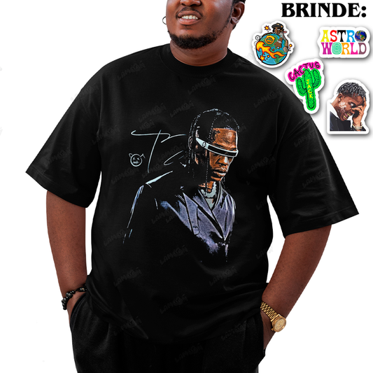 Camiseta Plus Size Algodão Travis Scott Ciclope