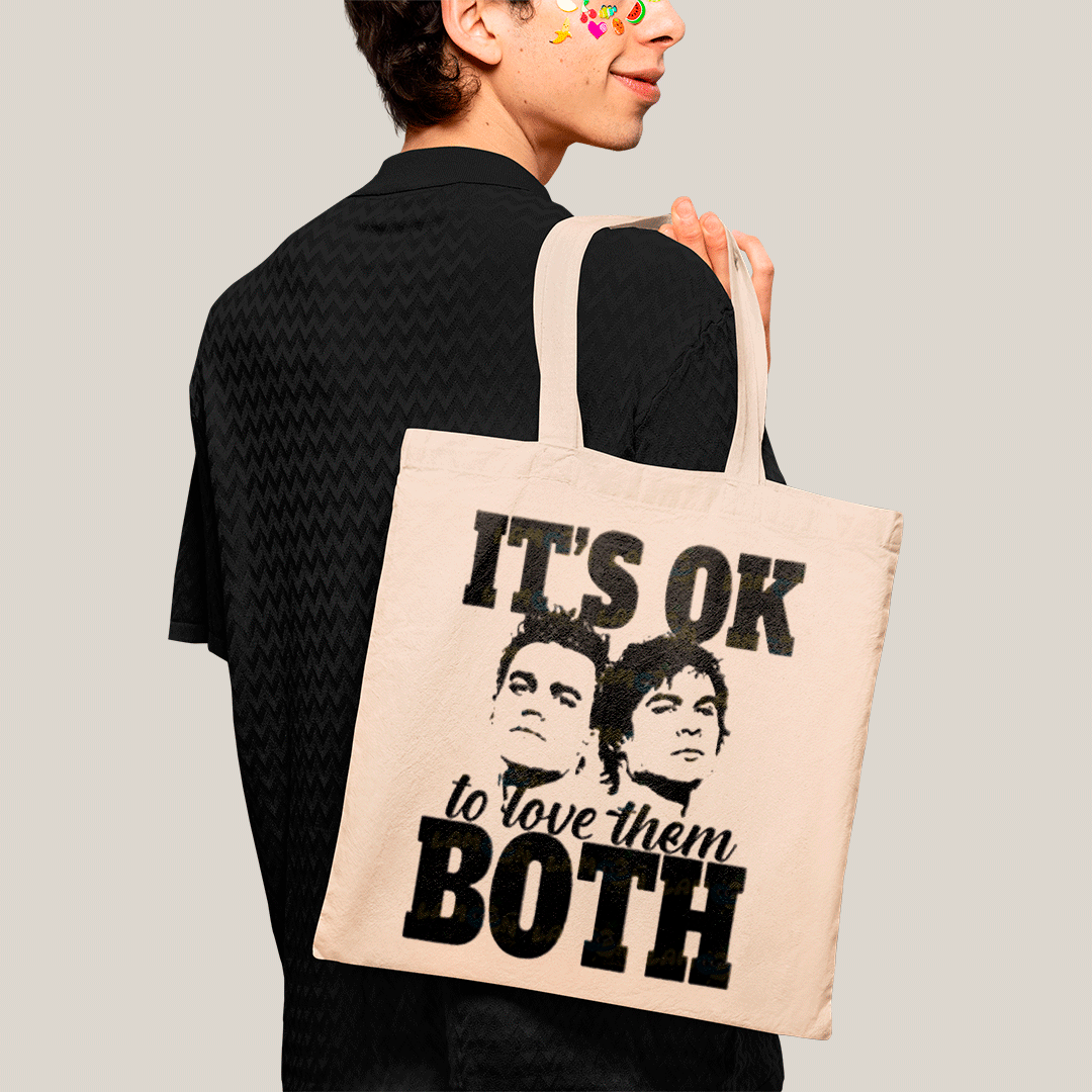 Sacola Ecobag Bolsa 38X40 Algodão- Vampiro Irmãos Salvatore Is Love Them Both