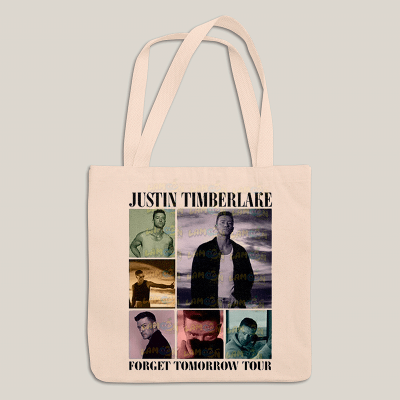 Sacola Ecobag Bolsa 38X40 Algodão- Justin Timberlake Forget Tomorrow Tour-
