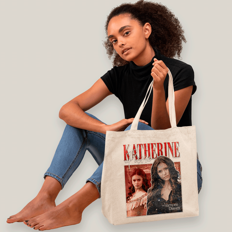 Sacola Ecobag Bolsa 38X40 Algodão- Katherine Pierce Vermelho 1