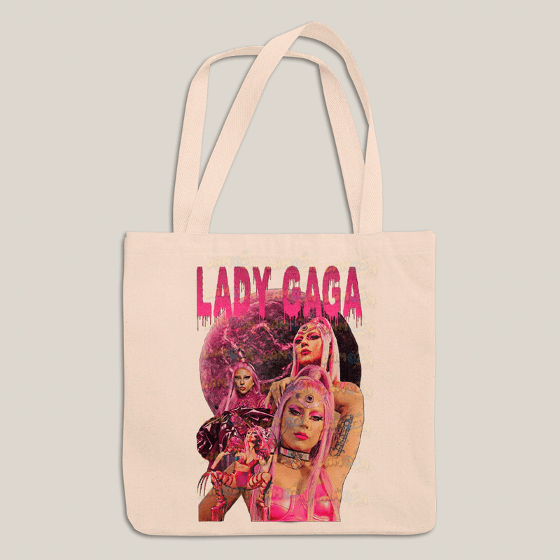 Sacola Ecobag Bolsa 38X40 Algodão- Lady Gaga Alienigena Pink