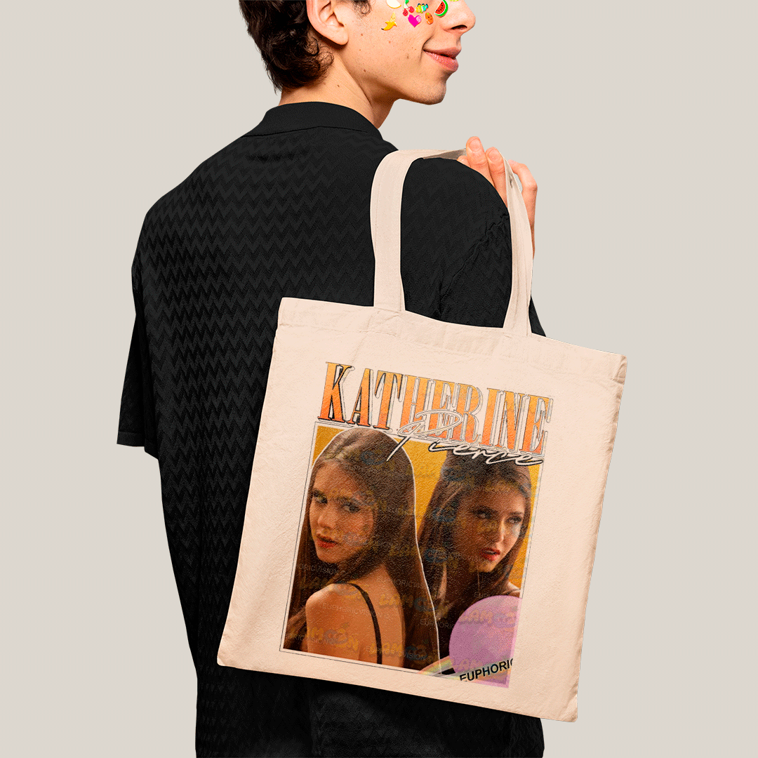 Sacola Ecobag Bolsa 38X40 Algodão- Katherine Pierce Amarelo