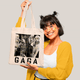 Sacola Ecobag Bolsa 38X40 Algodão- Lady Gaga Black White