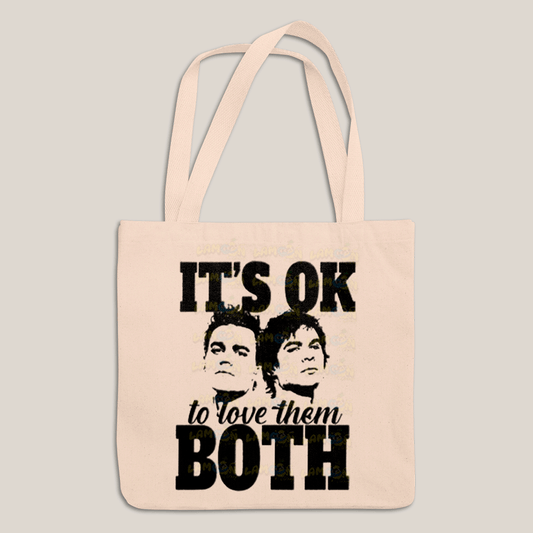 Sacola Ecobag Bolsa 38X40 Algodão- Vampiro Irmãos Salvatore Is Love Them Both