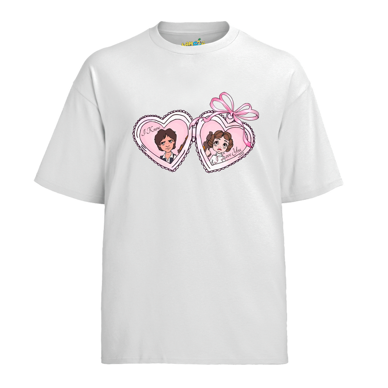 Camiseta Algodão Casal Star Princesa Leia e Han Solo