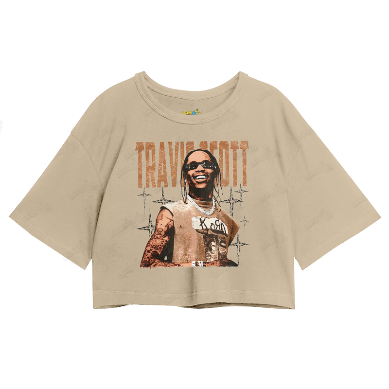 Cropped Oversized Algodão T shirt Travis Scott de Regata