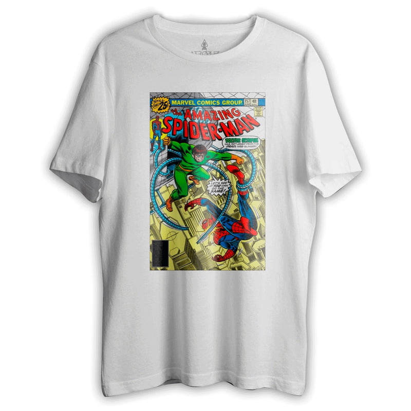 Camiseta Unissex The Amazing Spider Man Doutor Octopus Homem Aranha Peter Parker Marvel Comics Quadrinho Hq