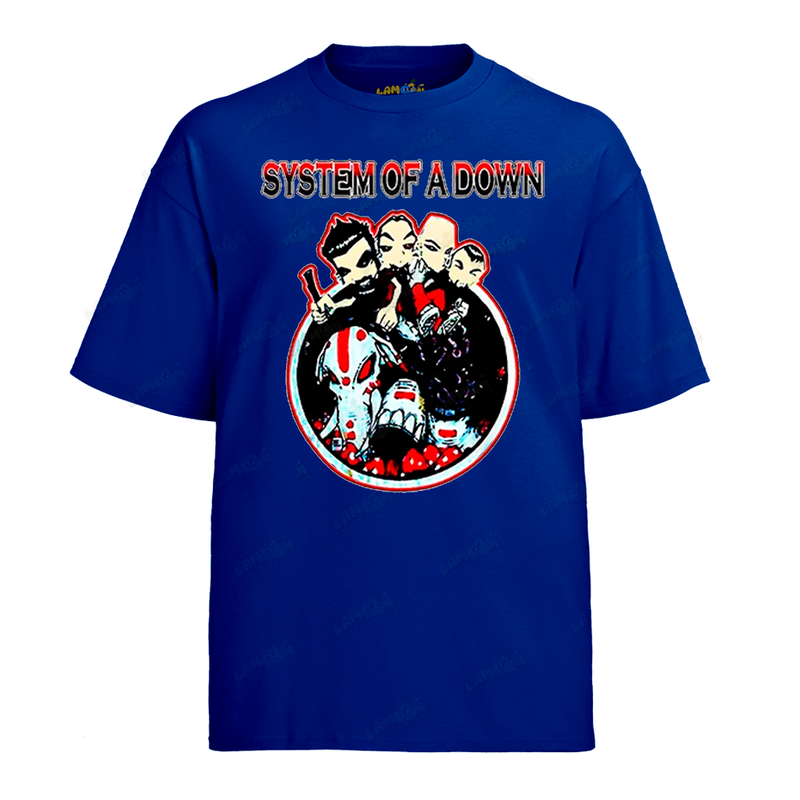 Camiseta Algodão System of Down Cartoon