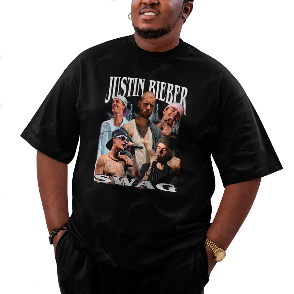 Camiseta Plus Size Algodão Justin Bieber Swag