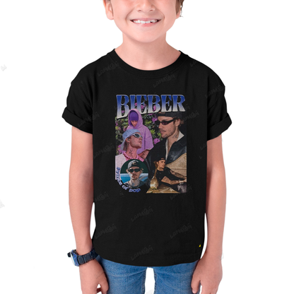 Camiseta Infantil Algodão Justin Bieber Prince Of Pop