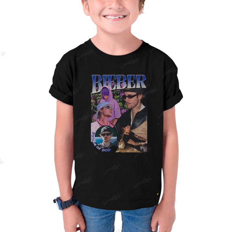 Camiseta Infantil Algodão Justin Bieber Prince Of Pop