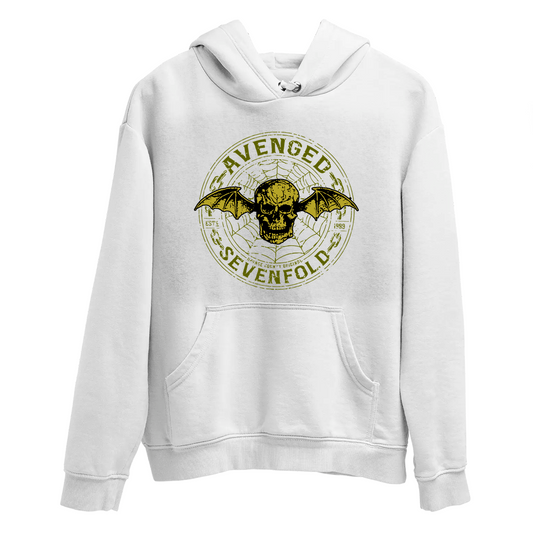 Moletom Canguru Avenged Seven Fold Caveira Logo Dourado