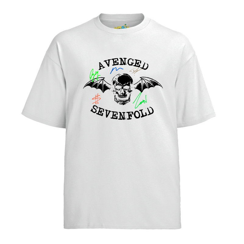 Camiseta Algodão Avenged Seven Fold Assinaturas