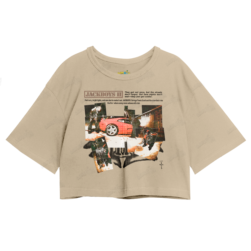 Cropped Oversized Algodão T shirt Travis Scott Jack Boys II