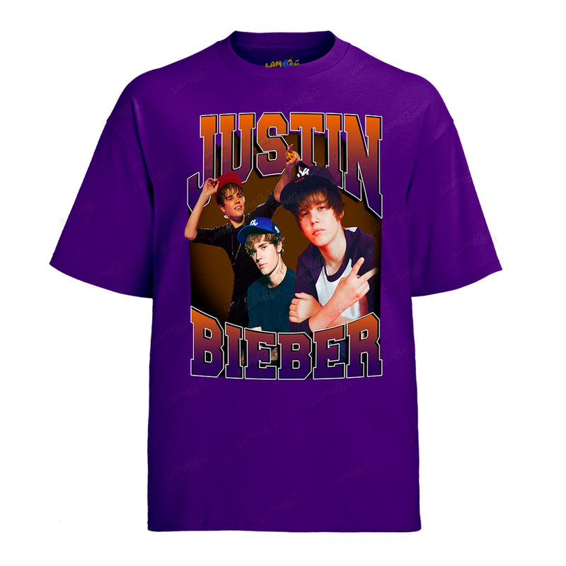 Camiseta Algodão Justin Bieber Teen Boné