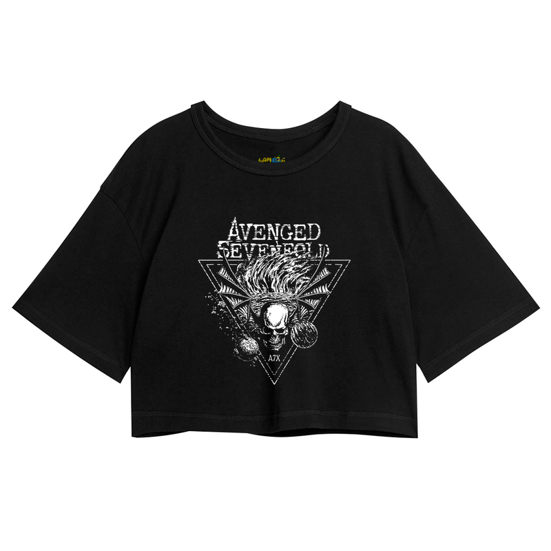Cropped Oversized Avenged Seven Fold Caveira Planetas