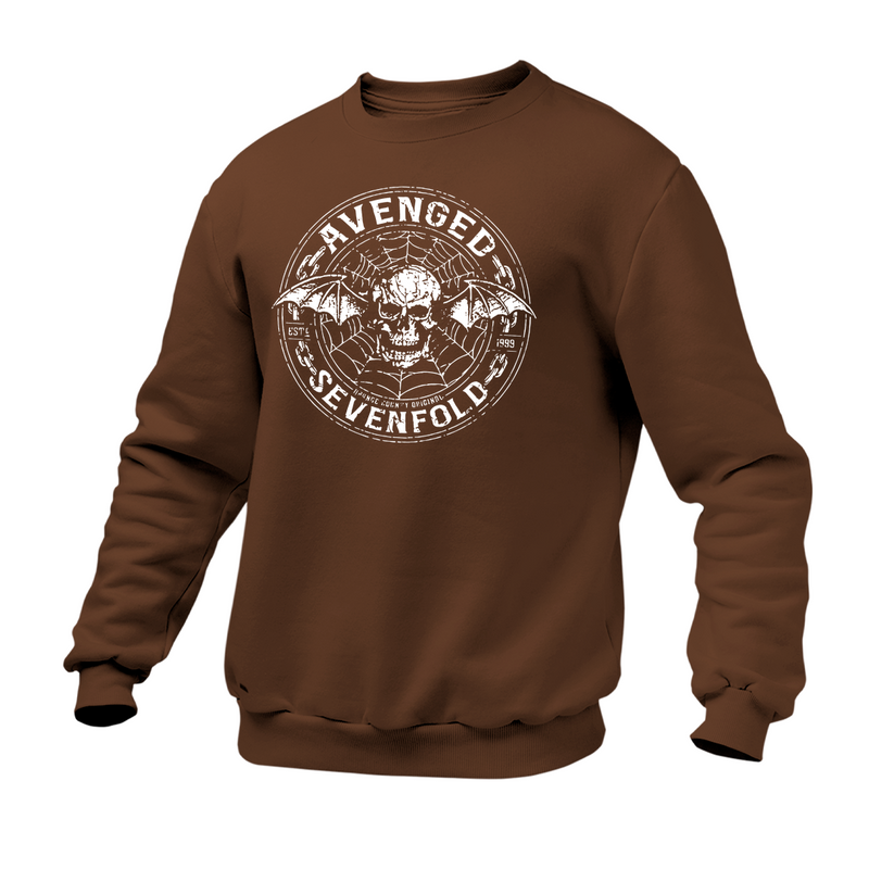 Moletom Gola Redonda Avenged Seven Fold Caveira Logo Dourado