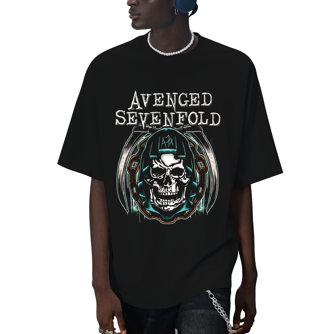 Camiseta Algodão Avenged Seven Fold Caveira A7X