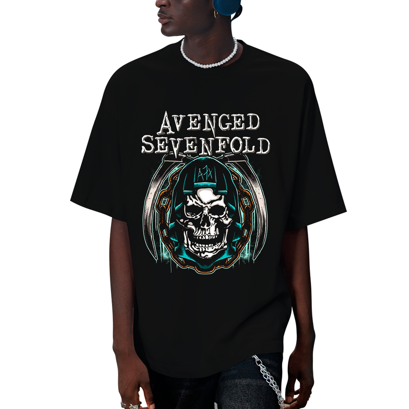 Camiseta Algodão Avenged Seven Fold Caveira A7X