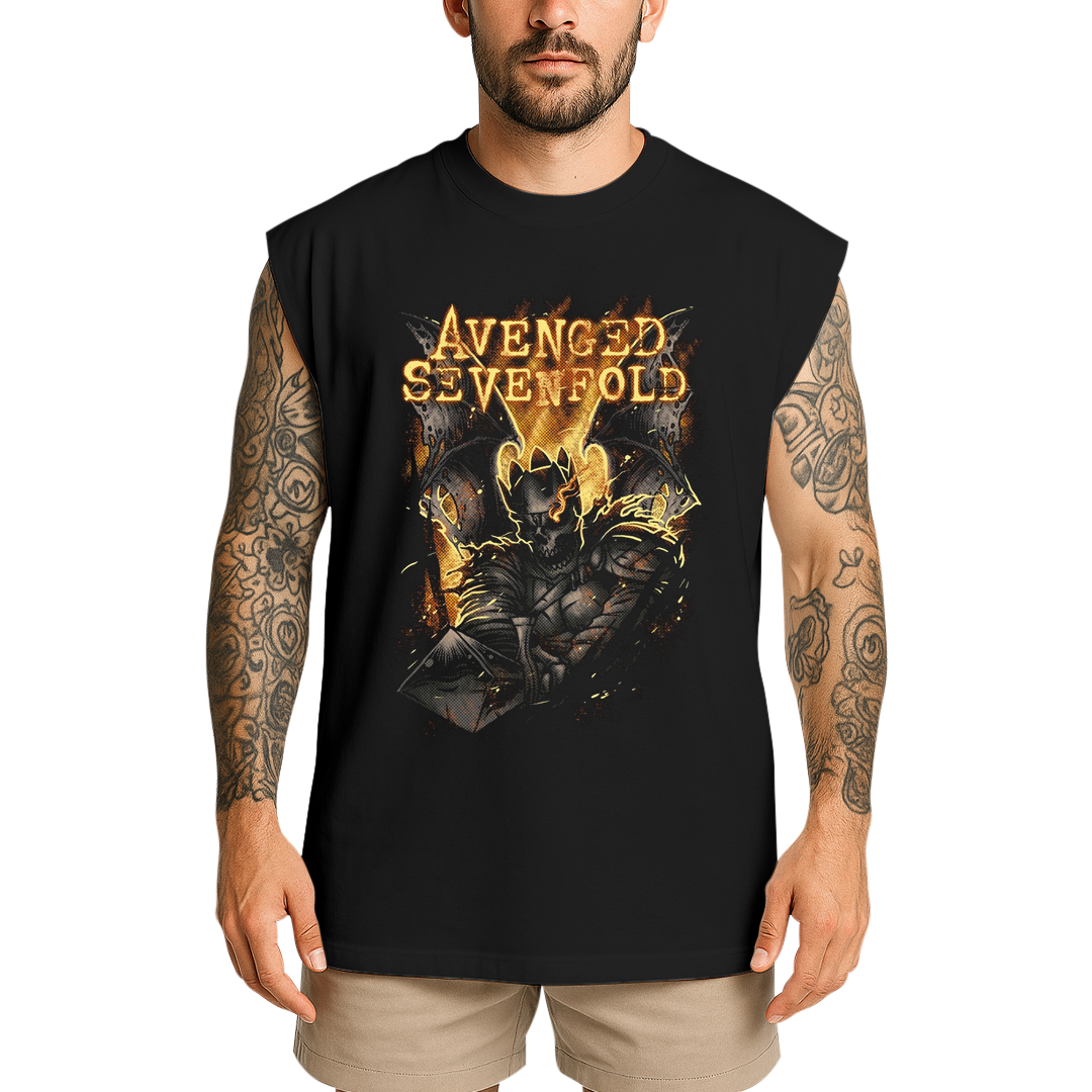 Regata Oversized Avenged Seven Fold Caveira Espada