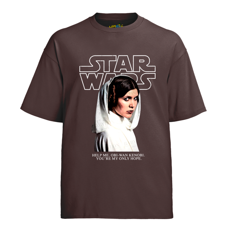Camiseta Algodão Princesa Leia Star Help Me