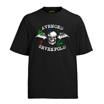 Camiseta Algodão Avenged Seven Fold Assinaturas