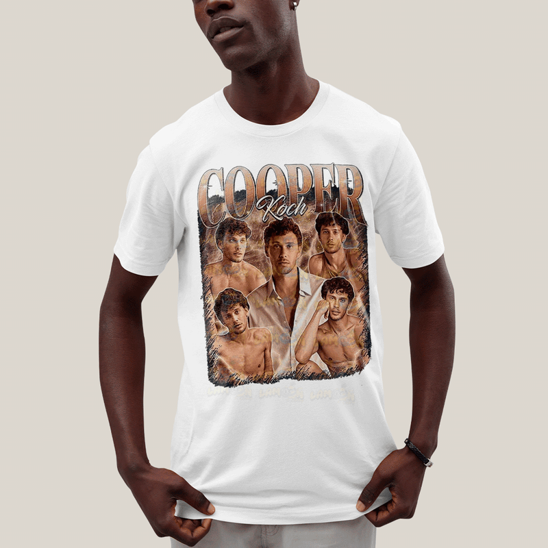 Camiseta Algodão Unissex T shirt- Cooper Koch Ator Marrom-