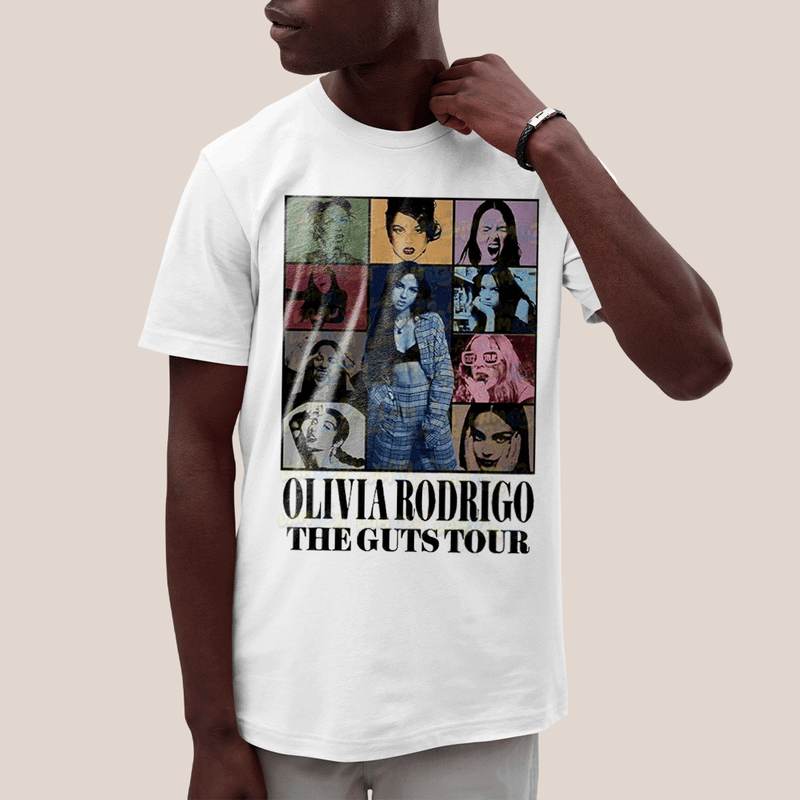 Camiseta Algodão Unissex T shirt Olivia Rodrigo The Guts Tour