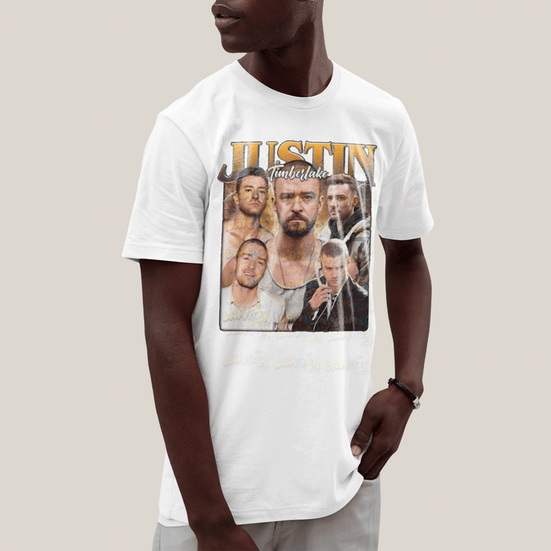 Camiseta Algodão Unissex T shirt- Justin Timberlake Laranja