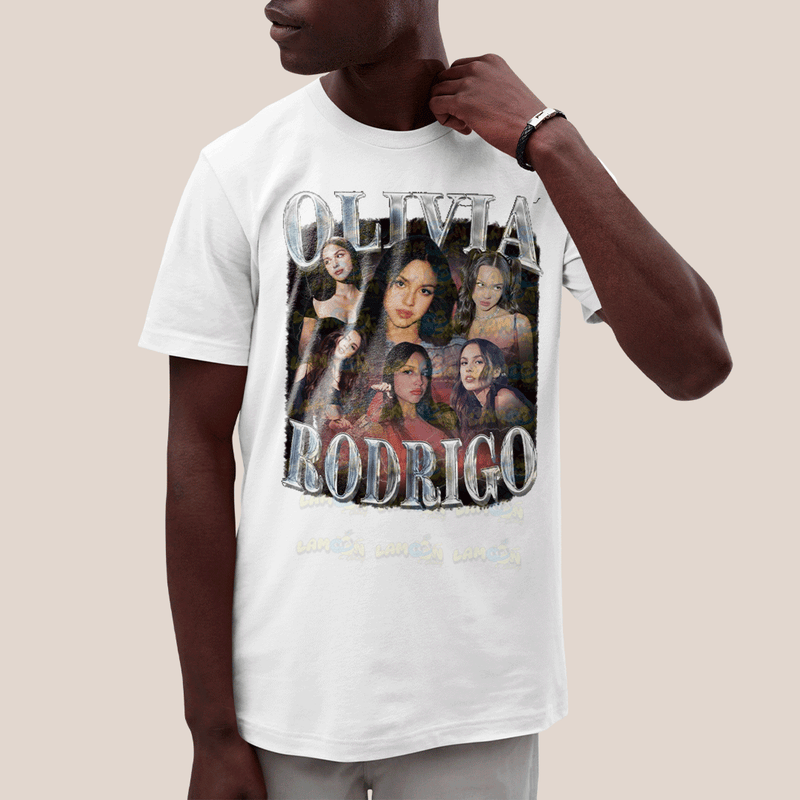 Camiseta Algodão Unissex T shirt Olivia Rodrigo Prateado